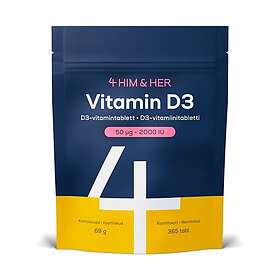 4Him & Her Vitamin D3 2000 IE 365 Tabletter
