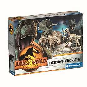 Clementoni Jurassic World Dino Kit 2 i 1 Triceratop + Velociraptor Utgrävning Science Kit 19289