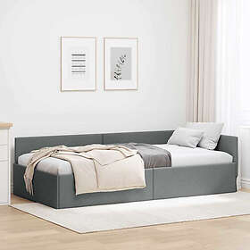 vidaXL 42016052 Corner Bed Frame Dark Grey 100x200cm