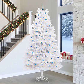 vidaXL Artificial Tree Hinged White 300cm 300 LEDs