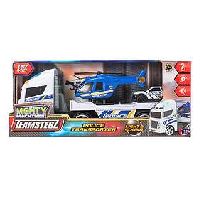 Teamsterz Mighty Machines Liten Ljus och Ljud Polishelikoptertransportör 1417350