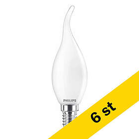 Philips LED E14 C35 Flame Tip Frosted 2700K 250lm 2.2W 6-pack