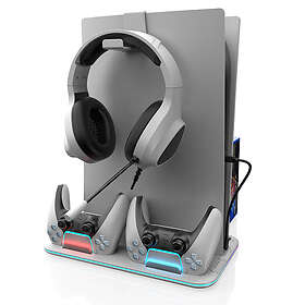 Trade Invaders Station de Refroidissement et de Recharge RVB PS5 / PS5 Slim (Bla