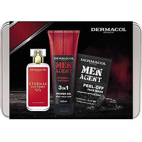 Dermacol Men Agent Eternal Victory Gift Set för män (Eau de Parfum 50 ml, Duschgel 250 ml, Peel-off Mask 15 ml)