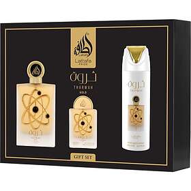Lattafa Pride Tharwah Gold Unisex Gift Set (Eau de Parfum 100 ml, Eau de Parfum 