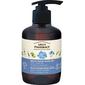 Green Pharmacy Hellävarainen Kasvojenpesugeeli Aloe Pellavaöljy Herkälle ja Kuiv