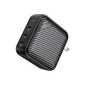 INVZI GH14013 140W 3-Port GaN Hurtigoplader med EU/UK/AU/US Adaptere