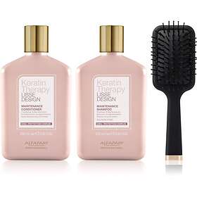 ALFAPARF MILANO Keratin Therapy Lisse Design för kvinnor (Milt schampo 250ml, Milt balsam 250ml, Hårborste)