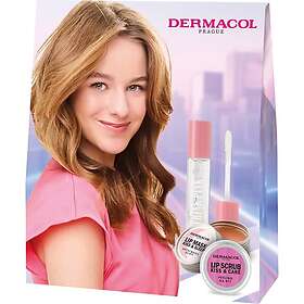 Dermacol Kiss Gift Set för Kvinnor (Think Pink Lip Oil 4ml, Kiss & Sleep Lip Mask 12g, Kiss & Care Lip Scrub 12ml)