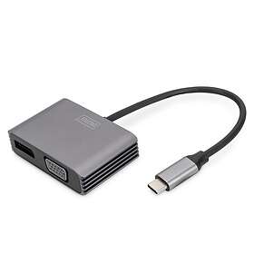 Digitus DA-70827 USB-C (uros) VGA-sovittimeen (naaras) 20cm 4K 30Hz