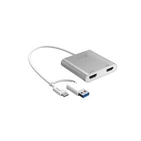 J5Create JCA365-N USB-C till Dubbel HDMI-adapter - 20cm