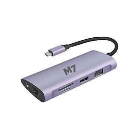 M79 M7 USB-C 11-i-1 Dock med HDMI og VGA SD microSD RJ-45 USB3.0 og USB-C