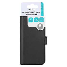 Deltaco Wallet Case 2-i-1 med magnetisk cover til iPhone 16 Pro