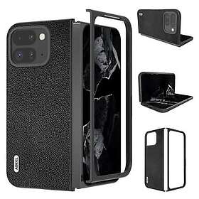 MTK Telefonfodral Litchi Textur Äkta Kohud Hårt PC Skal för Google Pixel 9 Pro Fold 5G