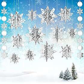 JULMELON 3D Hängande Snöflinga Dekoration