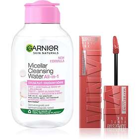 Maybelline SuperStay Vinyl Ink Lip Color och Garnier Micellar Rengöringsvatten Set