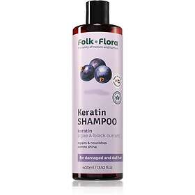 Folk & Flora Keratin Schampo för skadat och matt hår 400ml