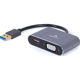 CableXpert A-USB3-HDMIVGA-01 USB-A til HDMI og VGA M-F Konverterkabel 15cm