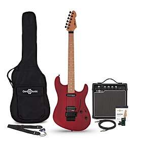 Gear4music LA Select Modern Electric Guitar Rouge rubis transparent