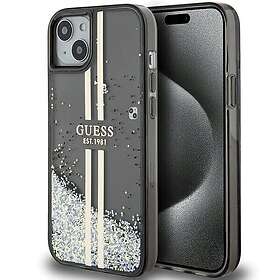 Guess Hårt Skal Flytande Glitter Guld Ränder för iPhone 15 Plus / 14 Plus