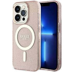 Guess Hårt Fodral Glitter Guld MagSafe för iPhone 14 Pro