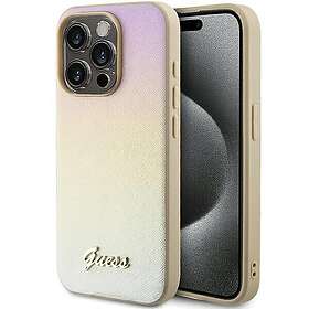 Guess Saffiano Iridescent Script Deksel for iPhone 15 Pro
