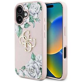 Guess Grained Roses Big 4G logo Case for iPhone 16