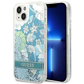 Guess Coque Rigide Fleur Paillettes Liquides pour iPhone 14