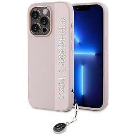 Karl Lagerfeld Saffiano Strass & Charm Coque pour iPhone 15 Pro