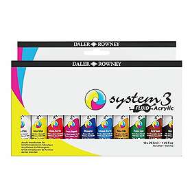 Daler-Rowney System3 Akrylfluid Sett med 10 29.5ml