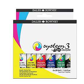 Daler-Rowney System3 Akryl Sett med 6 29.5ml