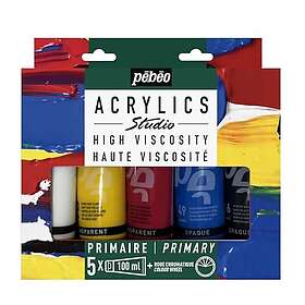 Pebeo Studio Acrylique Couleurs primaires Ensemble de 5