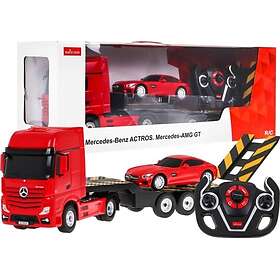 Rastar Mercedes-Benz Actros RC Lastebil med Bil 1:26 74920-Yellow