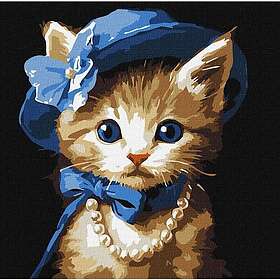 Ideyka Måla efter nummer - Cat In A Hat 30X30cm