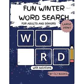 Rolig vinterordssök målarbok för vuxna och seniorer
