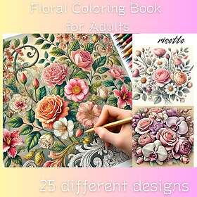 Blommig målarbok för vuxna: 25 olika mönster