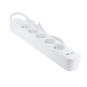 Chacon Bloc multiprise 5 voies USB-A+USB-C 1.5m