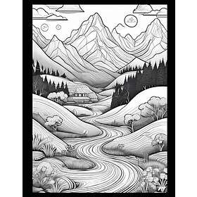 Landskap målarbok för vuxna