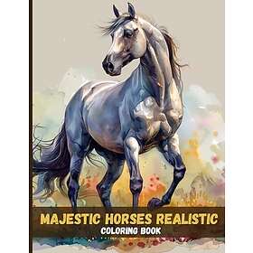 Realistisk målarbok med hästar för vuxna