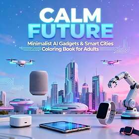 Lugn framtid: Minimalistisk AI-prylar & målarbok för smarta städer för vuxna
