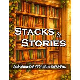 Stacks & Stories: En estetisk bokaktig målarbok för vuxna