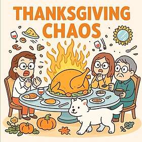 Thanksgiving Chaos: En rolig målarbok för vuxna med semestertema