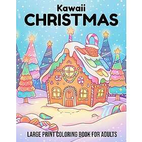 Julmålarbok med Kawaii-tryck i stor stil för vuxna