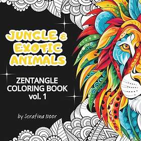 Djungel & Exotiska Djur: Zentangle målarbok för vuxna