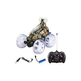 FONGWAN Voiture télécommandée avec lumière et musique Voiture cascade à rotation