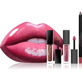 Huda Beauty Contour & Strobe Lip Set för Kvinnor (Liquid Matte 2ml, Lip Strobe 2ml, Lip Contour 1.2g)