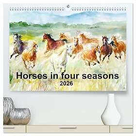 Calvendo Hester i fire årstider Veggkalender 2026 A2