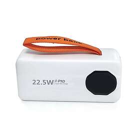 SiGN Kraftfull Powerbank med Inbyggd Kablar 30000mAh