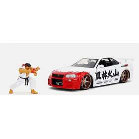 Jada Toys NISSAN Skyline GT-R R34 Blanc avec figurine STREET FIGHTER 35114