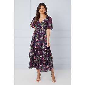 Wallis Floral Print Ruffle Midi Dress